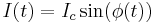 \frac{}{} I(t) = I_c \sin (\phi (t))