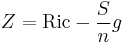 Z  =\operatorname{Ric}- \frac{S}{n}g