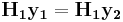 \mathbf{H_1}\mathbf{y_1} = \mathbf{H_1}\mathbf{y_2}