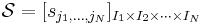 \mathcal{S} = [s_{j_1,\dots,j_N}]_{I_1 \times I_2 \times \cdots \times I_N}