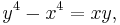  y^4-x^4 = xy,\, 