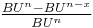 \tfrac{BU^n-BU^{n-x}}{BU^n}