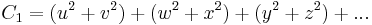 C_1 = (u^2%2Bv^2)%2B(w^2%2Bx^2)%2B(y^2%2Bz^2)%2B... 