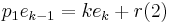 p_1e_{k-1}=ke_k%2Br(2)\,