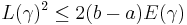 L(\gamma)^2\le 2(b-a)E(\gamma)