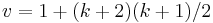 v=1%2B(k%2B2)(k%2B1)/2