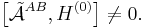 
\big[ \tilde{\mathcal{A}}^{AB}, H^{(0)}\big] \ne 0 .
