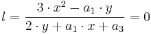  l=\frac{3\cdot x^2-a_1\cdot y}{2\cdot y%2Ba_1\cdot x%2Ba_3}=0 