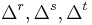 \ \Delta^r, \Delta^s, \Delta^t 