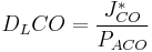 D_LCO = \frac {J^*_{CO}}{P_{ACO}}