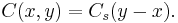 C(x,y)=C_s(y-x).\,