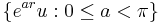 \lbrace  e^{ar}u�: 0 \le a < \pi \rbrace