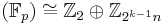 (\mathbb{F}_p) \cong \mathbb{Z}_2 \oplus \mathbb{Z}_{2^{k-1}n}