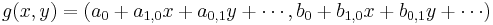 g(x,y) = (a_0 %2B a_{1,0}x %2B a_{0,1}y %2B \cdots, b_0 %2B b_{1,0}x %2B b_{0,1}y %2B \cdots)