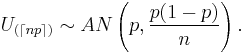 U_{(\lceil np \rceil)} \sim AN\left(p,\frac{p(1-p)}{n}\right).