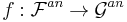  f: \mathcal F^{an} \rightarrow \mathcal G^{an} 