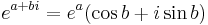 e^{a %2B bi} = e^a (\cos b %2B i \sin b)\,