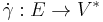 \dot{\gamma}�: E \to V^{*}