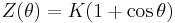 Z(\theta) = K(1%2B\cos\theta)\;