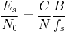 \frac{E_s}{N_0} = \frac{C}{N}\frac{B}{f_s}