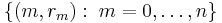 \{(m,r_m):\;m=0,\dots,n\}