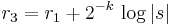 r_3=r_1%2B2^{-k}\,\log{|s|}