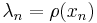 \lambda_n=\rho(x_n)