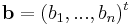 \mathbf{b}=(b_1,...,b_n)^t