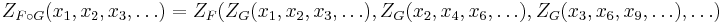 Z_{F \circ G}(x_1, x_2, x_3, \dots) = Z_F( Z_G(x_1, x_2, x_3, \dots), Z_G(x_2, x_4, x_6, \dots), Z_G(x_3, x_6, x_9, \dots), \dots )