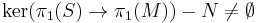 \mathop{\mathrm{ker}}(\pi_1(S) \to \pi_1(M)) - N \neq \emptyset