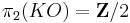 \pi_2(KO) = \mathbf Z/2