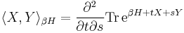  \langle X,Y\rangle_{\beta H}=\frac{\partial^2}{\partial t\partial s}{\rm Tr}\,{\rm e}^{\beta H%2BtX%2BsY}