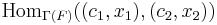 \text{Hom}_{\Gamma(F)}((c_1,x_1),(c_2,x_2))