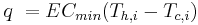 q \ = E C_{min} (T_{h,i} -T_{c,i})