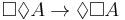 \Box\Diamond A\to\Diamond\Box A