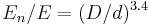 E_n/E = (D/d)^{3.4}