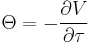 \Theta = -\frac{\partial V}{\partial \tau}