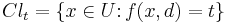 Cl_t = \{x \in U \colon f(x,d) = t\}