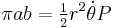 \pi ab=\tfrac 1 2 r^2\dot \theta P