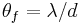 ~\theta_f = \lambda /d