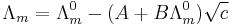 \Lambda_m =\Lambda_m^0-(A%2BB\Lambda_m^0 )\sqrt{c} 