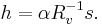 \ h = \alpha R_v^{-1}s.