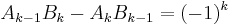 
A_{k-1}B_k - A_kB_{k-1} = (-1)^k \,
