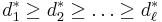 d^*_1 \geq d^*_2 \geq \ldots \geq d^*_\ell