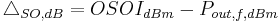 \bigtriangleup_{SO,dB} = OSOI_{dBm} - P_{out,f,dBm}