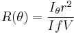 R( \theta ) = \frac{I_\theta r^2}{I f V}