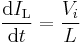 \frac{\operatorname{d}I_{\text{L}}}{\operatorname{d}t}=\frac{V_i}{L}