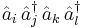 \hat{a}_i \,\hat{a}_j^\dagger \, \hat{a}_k \,\hat{a}_l^\dagger