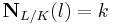 \mathbf{N}_{L/K}(l) = k