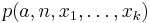 p(a,n,x_1,\ldots,x_k)